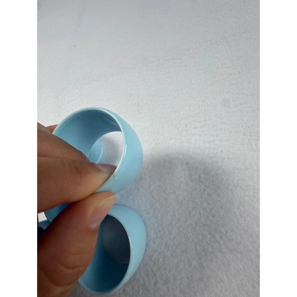 Nature Cottagecore Napkin and Ring Set Blue Floral Botanical Butterfly 12pc